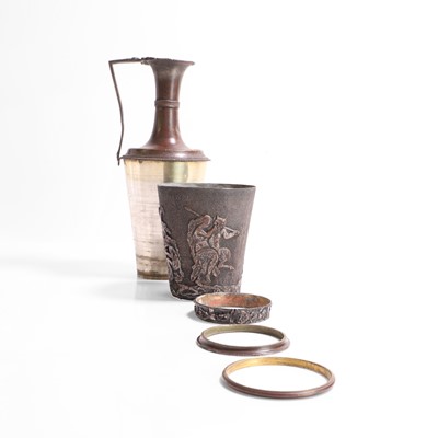 Lot 14 - A Grecian-style brass ewer