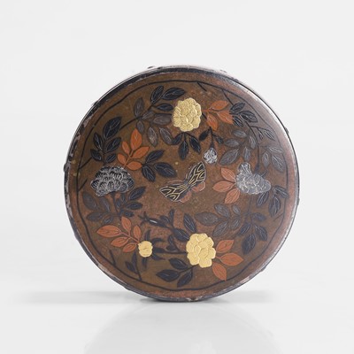 Lot 272 - A Japanese inlaid bronze box and cover