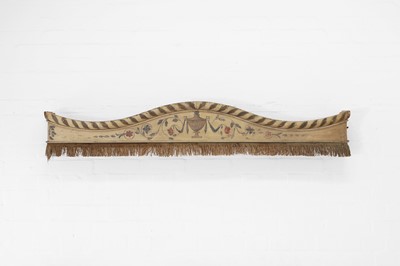 Lot 329 - A George III-style painted pine curtain pelmet by Oliver Messel