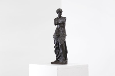 Lot 82 - A patinated bronze figure of the Venus de Milo