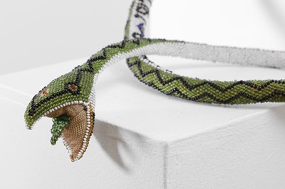 Lot 435 - A First World War prisoner-of-war beadwork snake