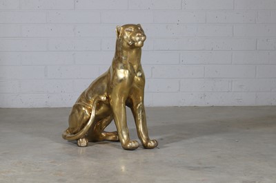 Lot 52 - An Art Deco-style brass model of a jaguar