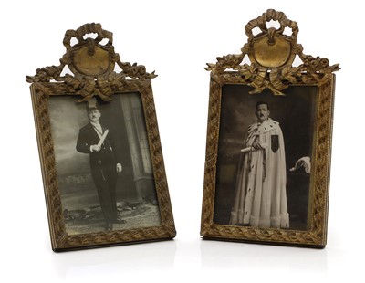 Lot 497 - A pair of gilt bronze photograph frames