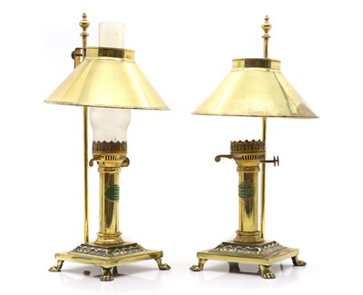 Lot 762 - A pair of brass 'Orient Express' table lamps