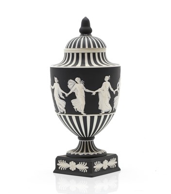 Lot 322 - A Wedgwood 'Dancing Hours' jasperware urn