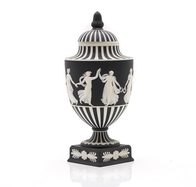 Lot 322 - A Wedgwood 'Dancing Hours' jasperware urn