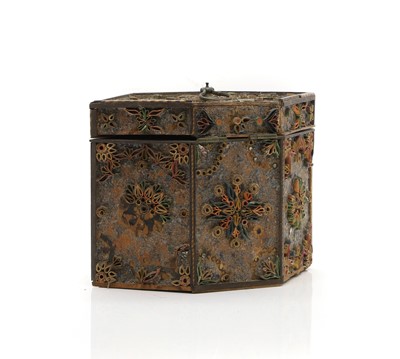 Lot 208 - A George III paper scroll tea caddy