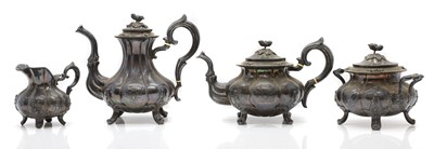 Lot 11 - A French silver four piece tea and coffee service