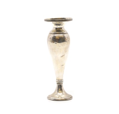 Lot 33 - A silver bud vase