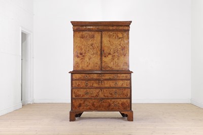 Lot 479 - A George I walnut cabinet on chest