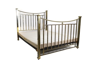 Lot 390 - A brass double bed