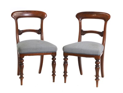 Lot 399 - A pair of Victorian mahogany dining chairs