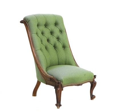 Lot 397 - A green upholstered nursing chair