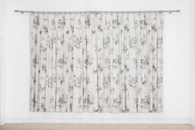 Lot 334 - A pair of linen curtains in Nina Campbell 'Promenade'