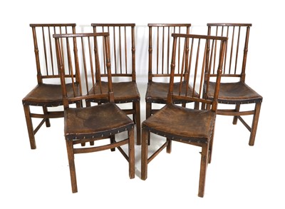 Lot 422 - A set of six oak dining chairs