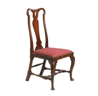 Lot 456 - A walnut and mahogany side chair