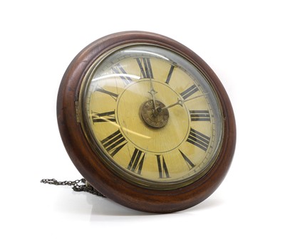 Lot 303 - A walnut postman's alarm wall clock