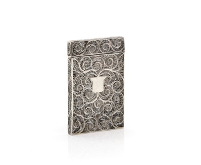 Lot 31 - A silver filigree card case