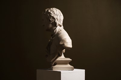 Lot 508 - A stone bust of Sir Isaac Newton after Michael Rysbrack