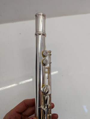 Lot 223 - Two Trevor J. James silver plated flutes