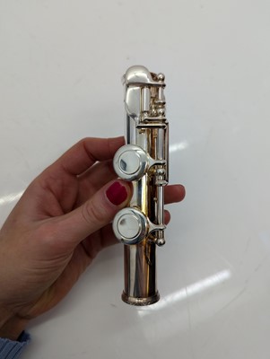 Lot 223 - Two Trevor J. James silver plated flutes