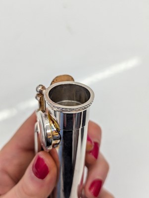 Lot 223 - Two Trevor J. James silver plated flutes