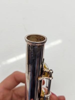 Lot 223 - Two Trevor J. James silver plated flutes