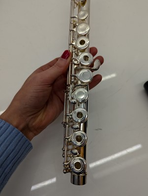 Lot 223 - Two Trevor J. James silver plated flutes