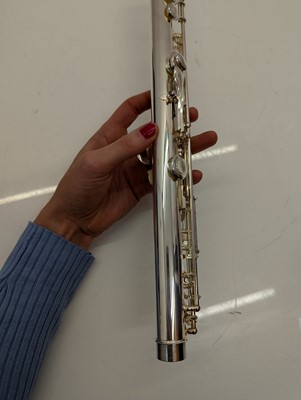 Lot 223 - Two Trevor J. James silver plated flutes