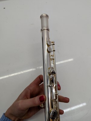 Lot 223 - Two Trevor J. James silver plated flutes