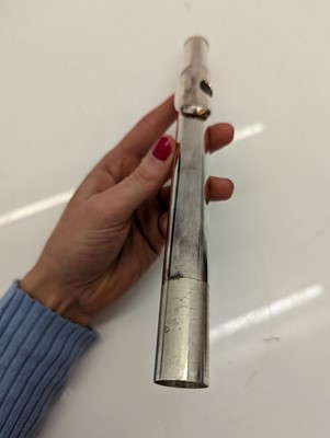 Lot 223 - Two Trevor J. James silver plated flutes