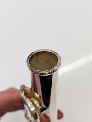 Lot 223 - Two Trevor J. James silver plated flutes