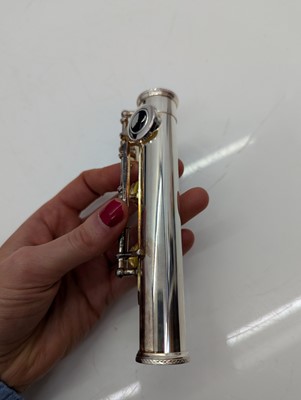 Lot 223 - Two Trevor J. James silver plated flutes