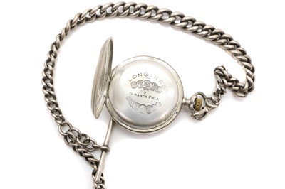 Lot 4 - A Longines Grand Prix silver pocket watch