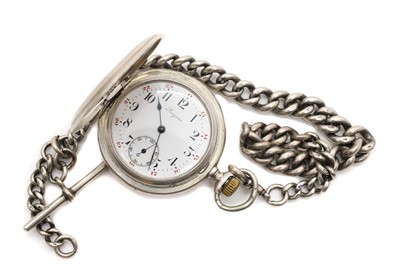 Lot 4 - A Longines Grand Prix silver pocket watch