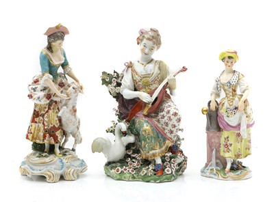 Lot 68 - A group of three Derby porcelain figures