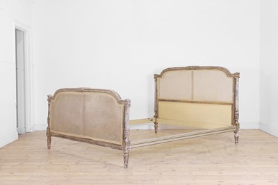 Lot 170 - A Louis XV-style silvered wooden double bed