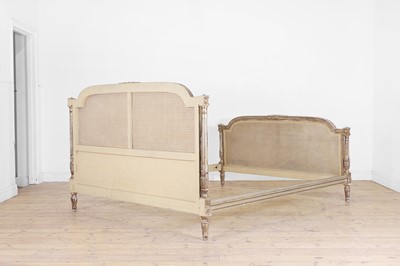 Lot 170 - A Louis XV-style silvered wooden double bed