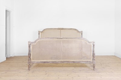 Lot 170 - A Louis XV-style silvered wooden double bed