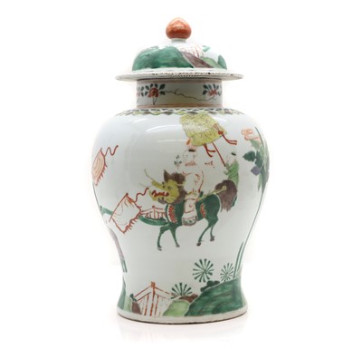 Lot 223 - A Chinese famille verte vase and cover