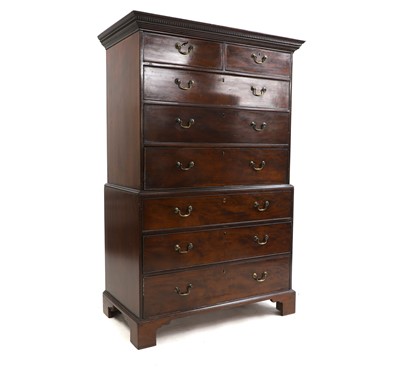 Lot 394 - A George III mahogany chest on chest