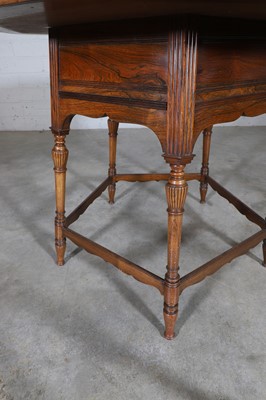 Lot 5 - A rosewood and ivory-inlaid circular centre table