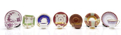 Lot 138 - A collection of porcelain teacups and saucers