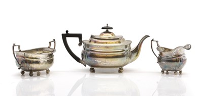 Lot 6 - A silver three piece tea service