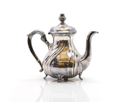 Lot 1 - A German silver coffee pot