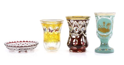 Lot 148 - A group of three Bohemian glass vases