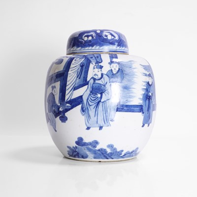 Lot 469 - A Chinese blue and white ginger jar and cover