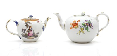 Lot 135 - Two Meissen porcelain teapots