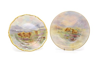 Lot 114 - Two Royal Worcester porcelain plates