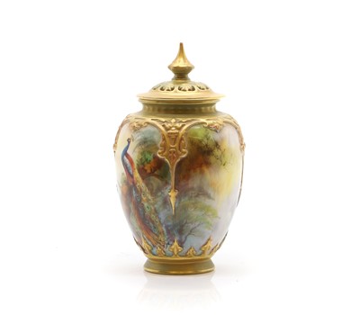 Lot 115 - A Royal Worcester porcelain vase and cover